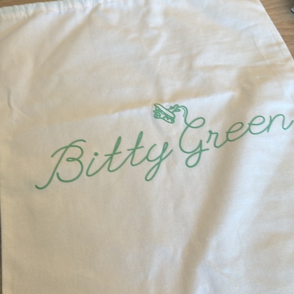 Bitty Green Drawstring Canvas Dust Bag - Picture 2 of 4